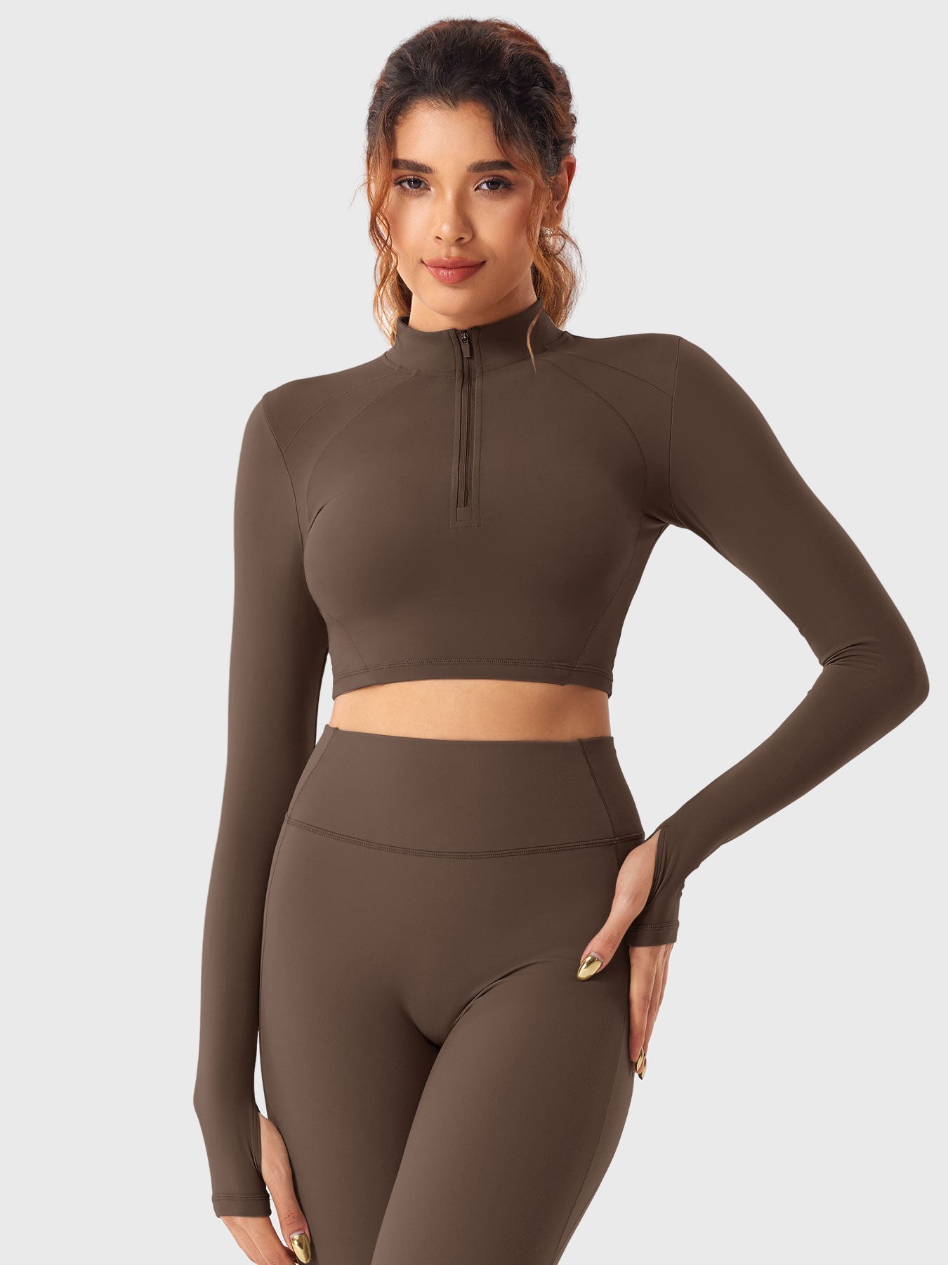 Lyne London™ | Half Zip Crop Top Legging Set