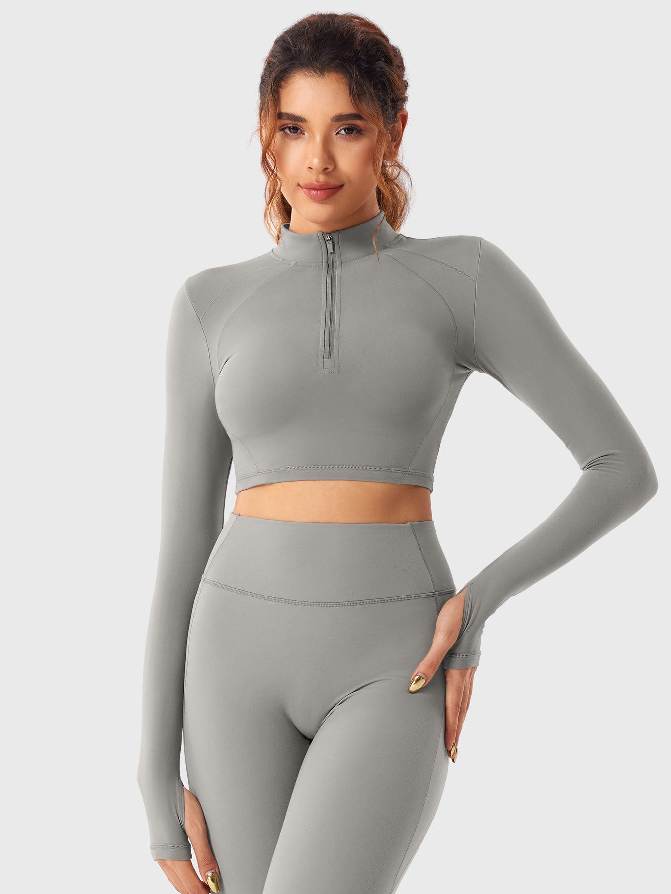 Lyne London™ | Half Zip Crop Top Legging Set
