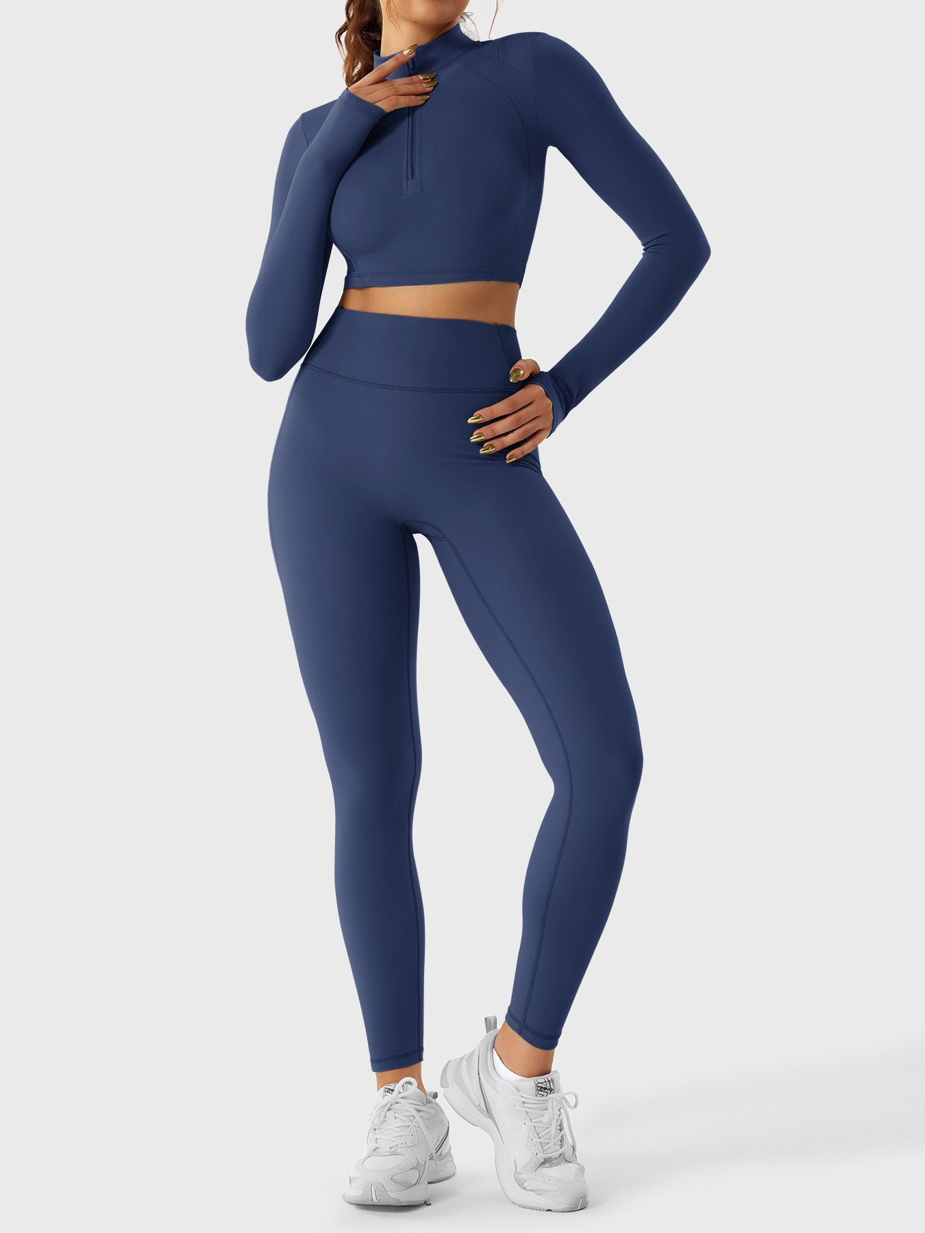 Lyne London™ | Half Zip Crop Top Legging Set