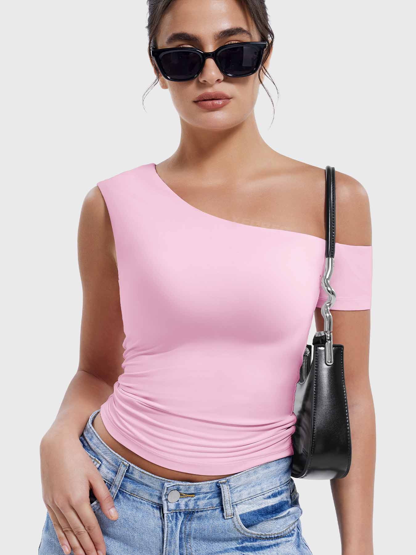 Lyne London™ | One-Shoulder Short Sleeve Top