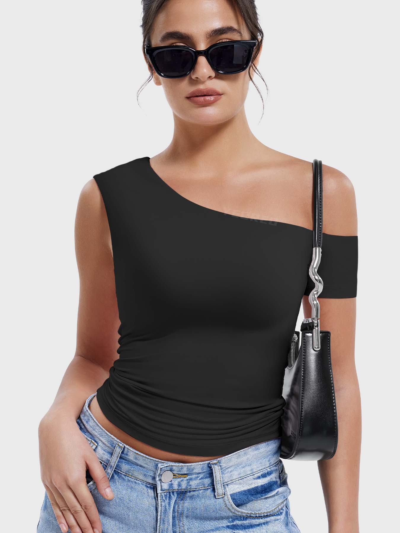 Lyne London™ | One-Shoulder Short Sleeve Top