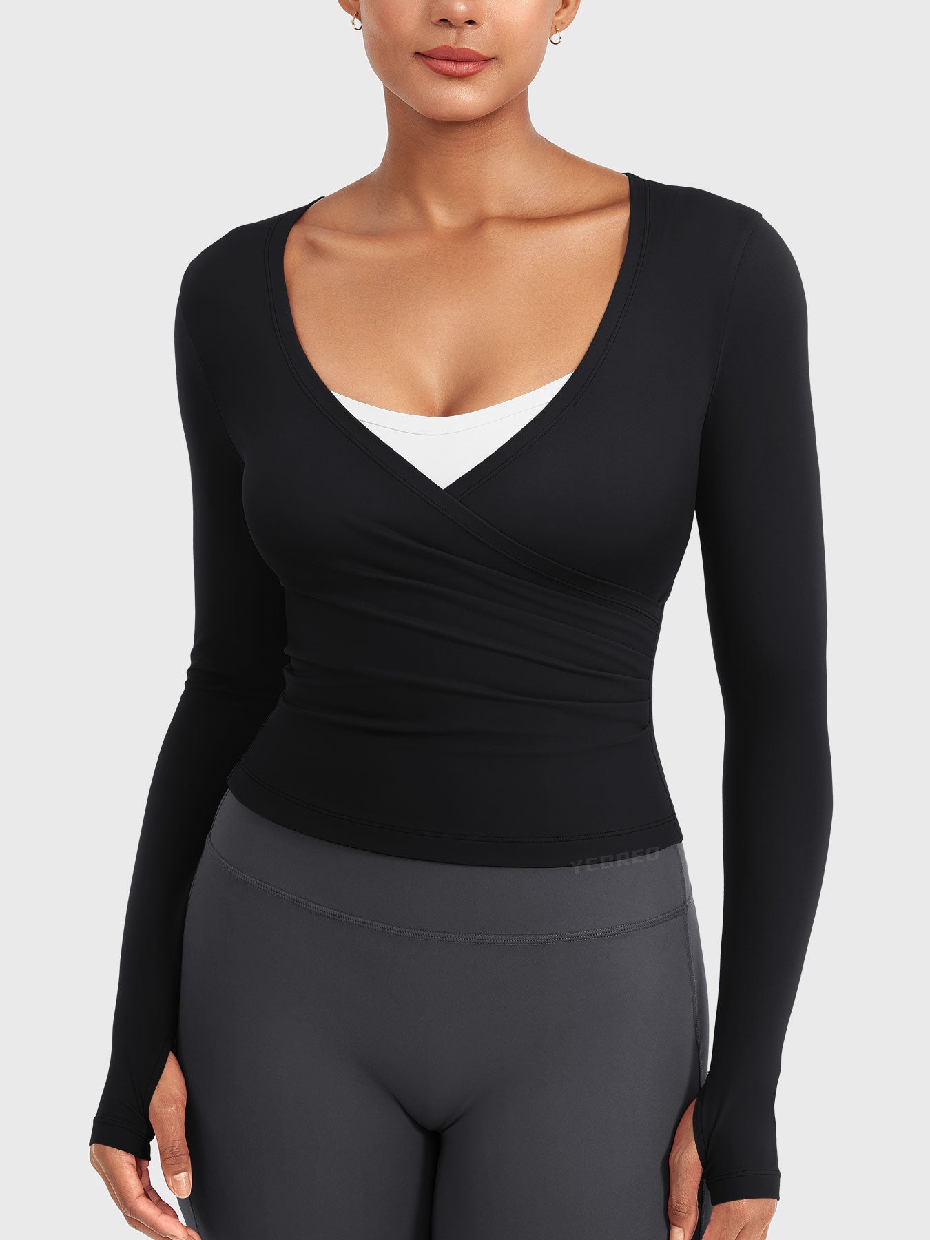 Lyne London™ | V Neck Long Sleeve Top