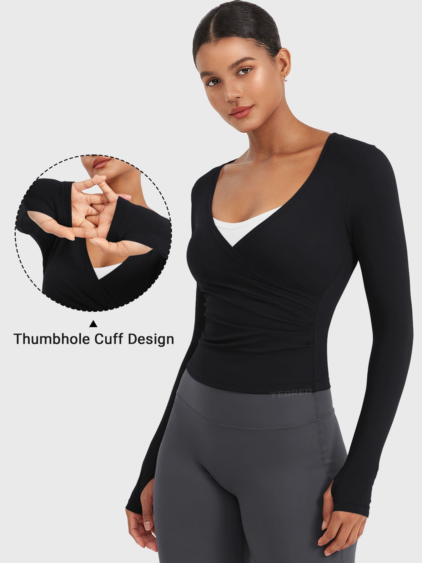 Lyne London™ | V Neck Long Sleeve Top