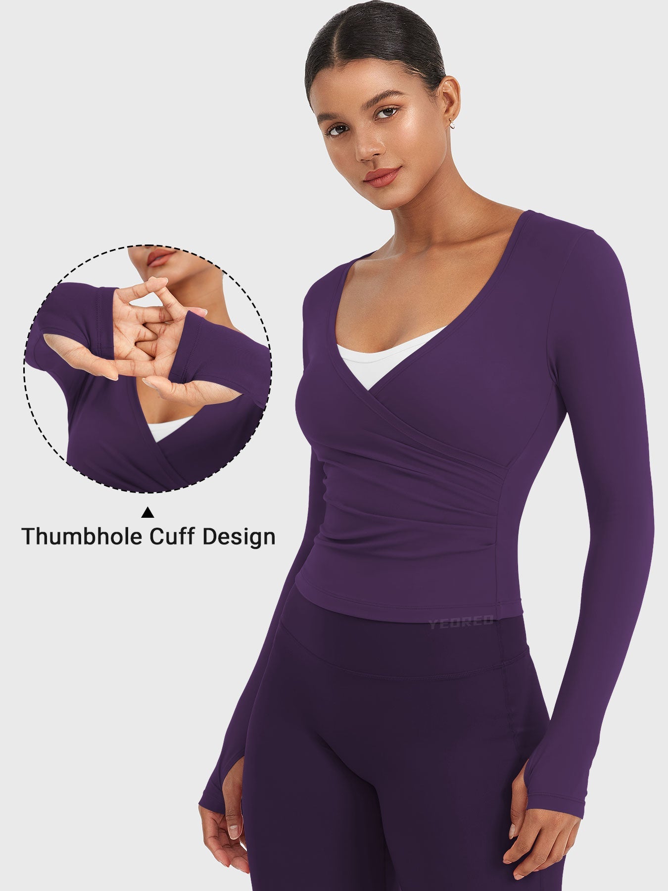 Lyne London™ | V Neck Long Sleeve Top