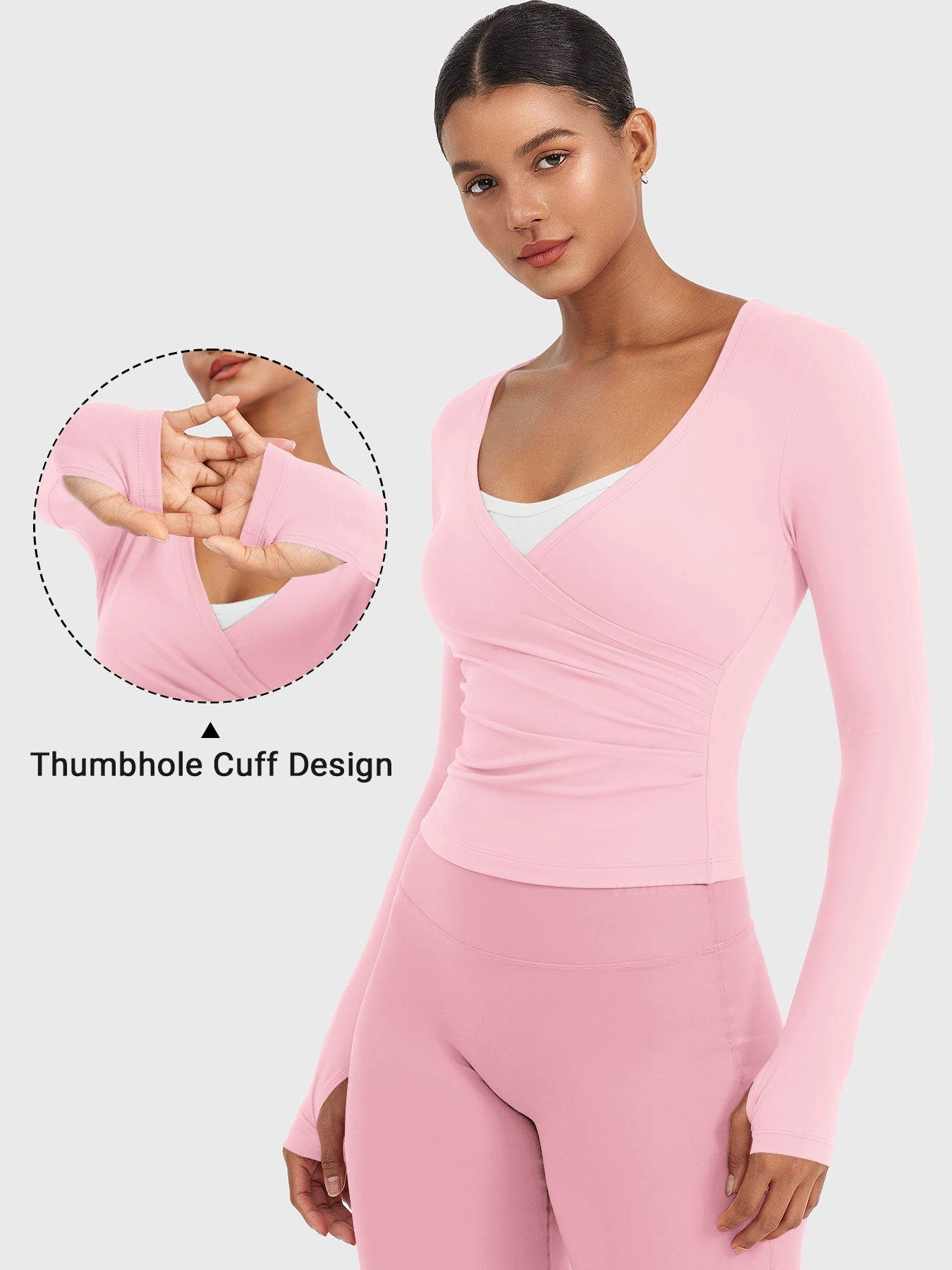 Lyne London™ | V Neck Long Sleeve Top