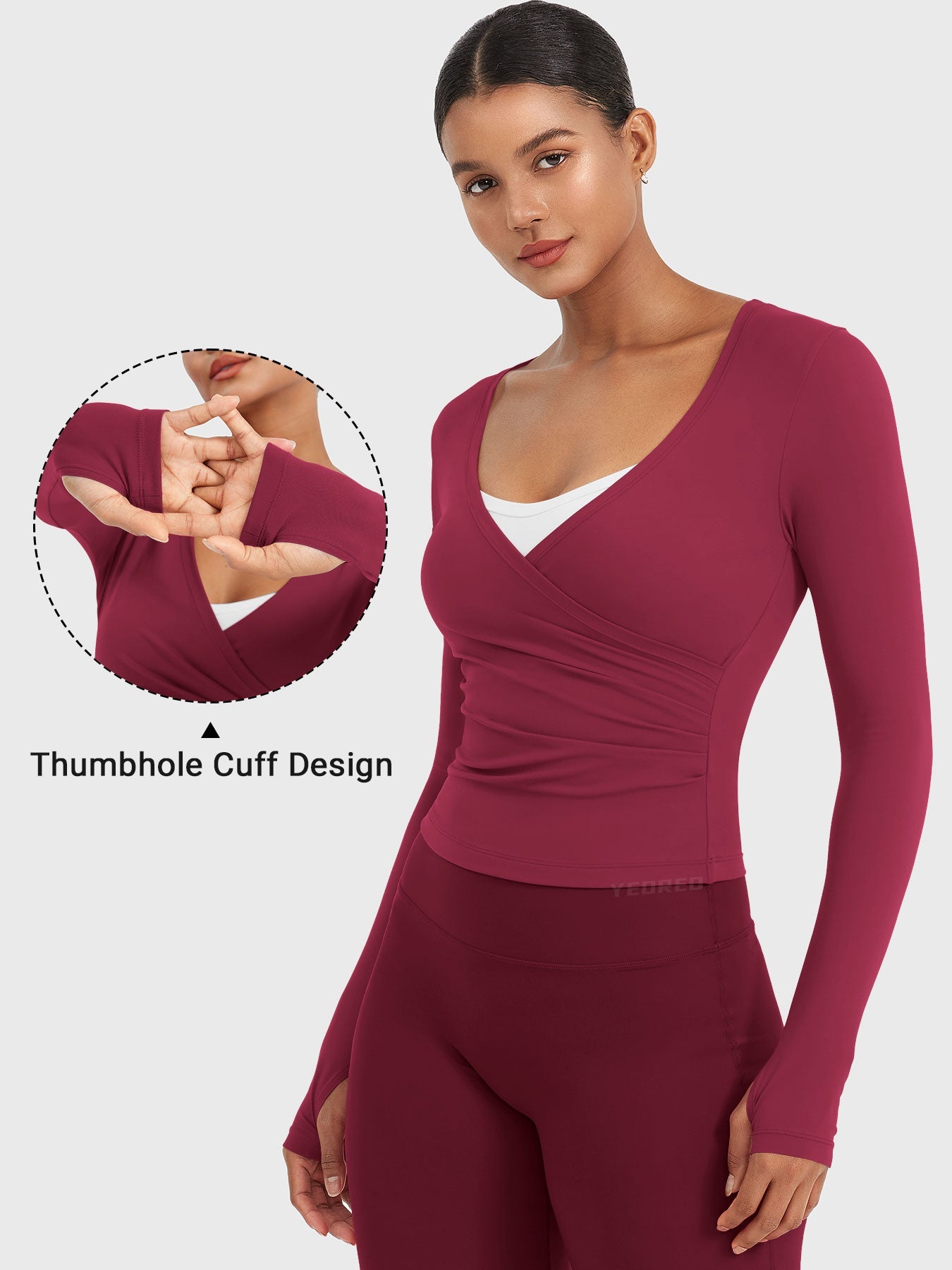 Lyne London™ | V Neck Long Sleeve Top