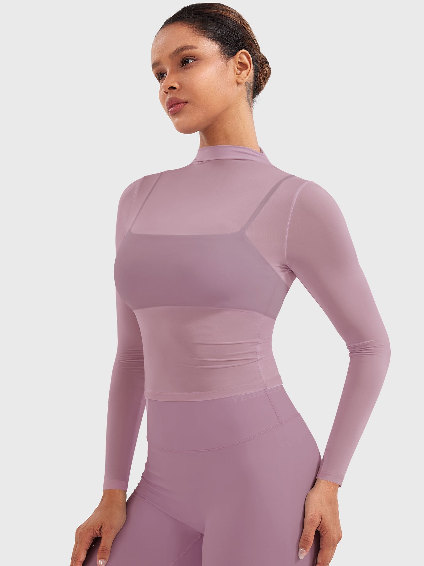 Lyne London™ | Mock Neck Sheer Top