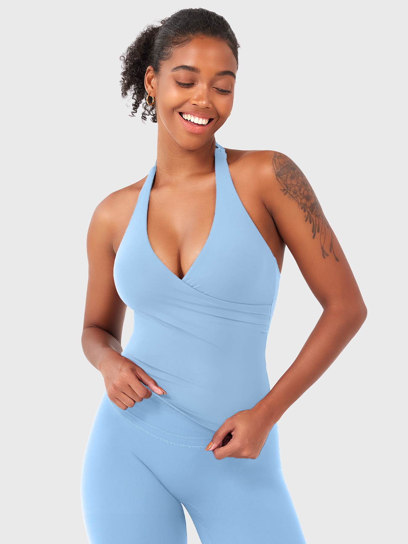 Lyne London™ |  V Neck Halter Tank