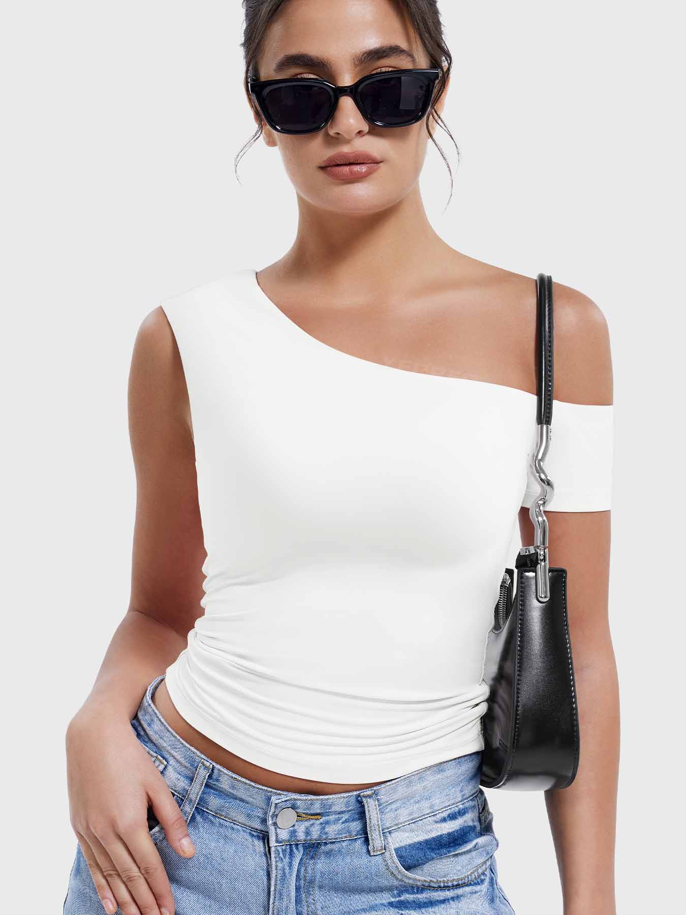 Lyne London™ | One-Shoulder Short Sleeve Top