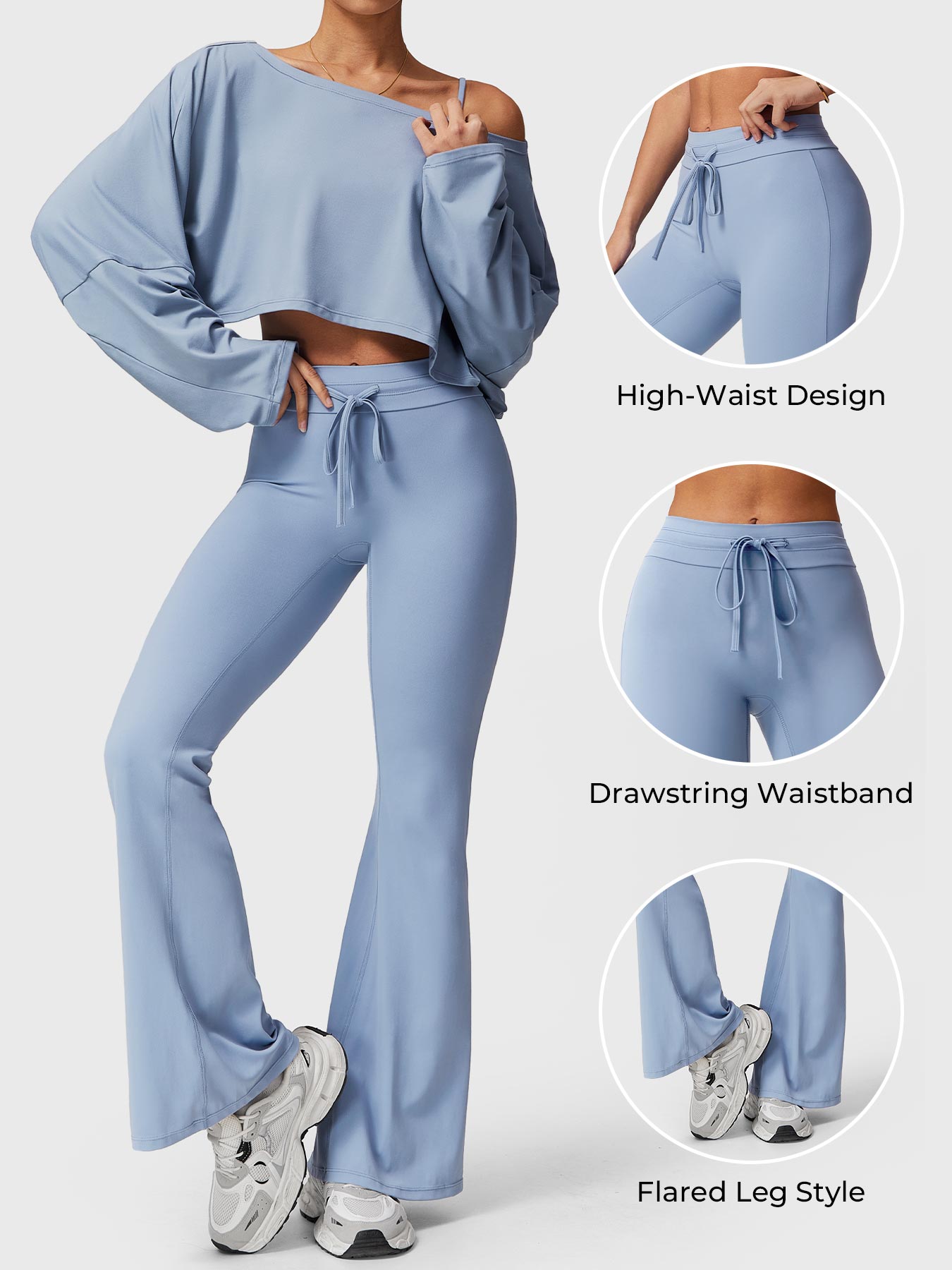 Lyne London™ | Drawstring Flare Leggings